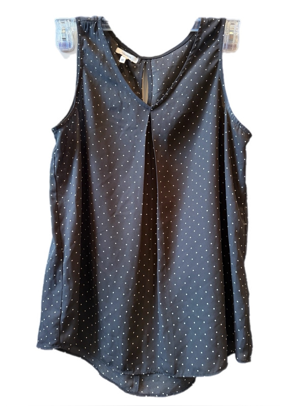 Maurice’s black and white polka dot blouse M - Picture 4 of 10